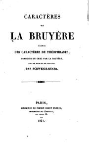 Cover of: Caractères de La Bruyère by Jean de La Bruyère, Jean Geoffrey Schweighæuser, Paracelsus