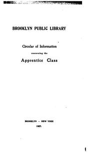 Cover of: Circular of Information Concerning the Apprentice Class