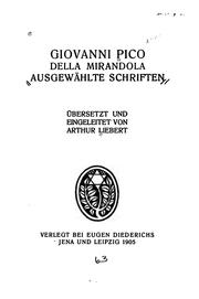 Cover of: Ausgewählte Schriften by Giovanni Pico della Mirandola