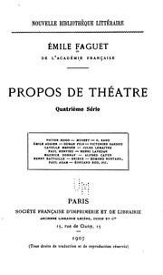 Cover of: Propos de théâtre