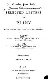 Cover of: Selected Letters of Pliny: With Notes for the Use of Schools