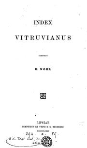 Cover of: Index Vitruvianus by Hermann Nohl