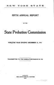 Cover of: Annual report of the State Probation Commission for the year ...