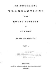 Cover of: Philosophical Transactions of the Royal Society of London by Royal Society (Great Britain)