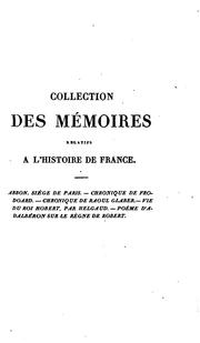 Cover of: COLLECTION DES MEMOIRES RELATIFS A L'HISTOIRE DE FRANCE, by François Guizot