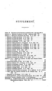 Cover of: Supplement to the Catalogue of the Free Public Library, New Bedford, Mass
