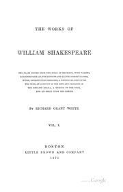 Cover of: The Works of William Shakespeare: The Plays Ed. from the Folio of MDCXXIII, with Various ... by William Shakespeare, William Shakespeare