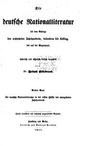 Cover of: Die deutsche Nationalliteratur seit dem Anfange des achtzehnten Jahrhunderts, besonders seit ... by Joseph Hillebrand, Joseph Hillebrand