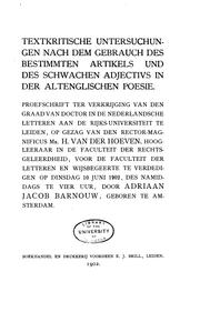 Cover of: Textkritische Untersuchungen nach dem Gebrauch des bestimmten Artikels und ...