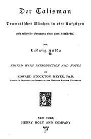Cover of Der Talisman: Dramatisches Märchen in vier Aufzügen(mit teilweiser Benutzung eines alten .. by Ludwig Fulda