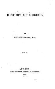 Cover of: A History of Greece by George Grote, George Grote