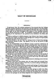 Cover of: Statistics Relating to the Saline Interests of Michigan