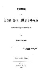 Cover of: Handbuch der deutschen Mythologie mit Einschluss der Nordischen by Karl Joseph Simrock