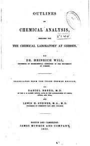 Cover of: Outlines of Chemical Analysis: Prepared for the Chemical Laboratory at Giessen