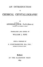 An Introduction to Chemical Crystallography... by Andreas Ludwig Fock , Mervyn Herbert Nevil Story-Maskelyne, William J. Pope 