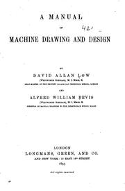 Cover of: A Manual of Machine Drawing and Design