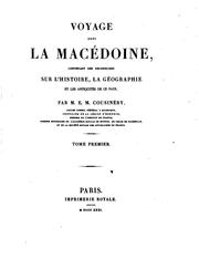 Cover of: Voyage dans la Macédoine, contenant des recherches sur l'histoire, la géographie et les ...