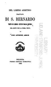 Cover of: Del libero arbitrio, trattato di s. Bernardo