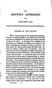 Cover of: The Monthly Anthology, and Boston Review by Anthology Society (Boston, Mass .), Samuel Cooper Thacher, William Emerson, David Phineas Adams, Anthology Society