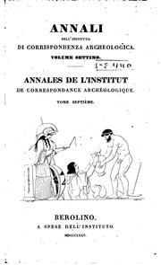 Cover of: Annali by Deutsches Archäologisches Institut , Deutsches Archäologisches Institut