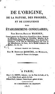 Cover of: De l'origine, de la nature, des progrés, et de l'influence des établissemens ...