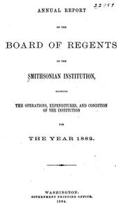 Cover of: Annual Report of the Board of Regents of the Smithsonian Institution