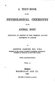 Cover of: A Text-book of the Physiological Chemistry of the Animal Body: Including an ...