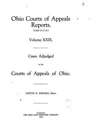 Ohio Circuit Court Reports: New Series. Cases Adjudged in the Circuit Courts .. by Ohio Circuit Courts