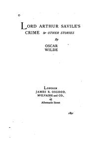 Cover of: Lord Arthur Savile's Crime, & Other Stories by Oscar Wilde