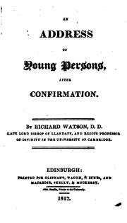 Cover of: An address to young persons, after confirmation