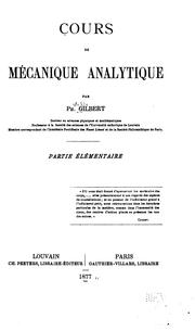 Cover of: Cours de Mécanique Analytique