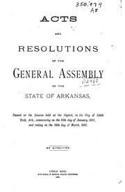 Cover of: Acts and Resolutions of the General Assembly ...