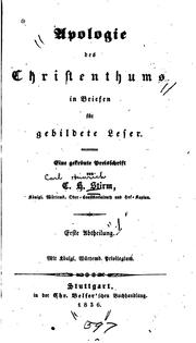 Cover of: Apologie des Christenthums in Briefen für gebildete Leser: Eine gekrönte ...