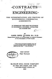 Cover of: Contracts in engineering, the interpretation and writing of engineering ...