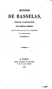 Cover of: Histoire de Rasselas, prince d'Abyssinie by Samuel Johnson, Fresne