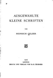 Cover of: Ausgewählte kleine Schriften