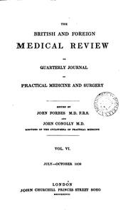 Cover of: The British and Foreign Medical Review, or, Quarterly Journal of Practical Medicine and Surgery by 