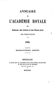 Cover of: Annuaire de l'Académie royale de Belgique =: Jaarboek van Koninklijke Belgische Academie by Académie Royale des Sciences, des lettres et des beaux-arts de Belgique, Académie Royale des Sciences, des lettres et des beaux-arts de Belgique