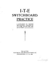 Cover of: I-T-E Switchboard Practice: A Supplement to "Modern Switchboards,"