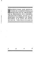 Cover of: Instructions and Regulations of a Competition for the Selection of an ...