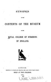 Cover of: Synopsis of the contents of the museum of the Royal College of Surgeons of England