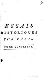 Cover of: Essais historiques sur Paris