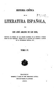 Historia crítica de la literatura española by José Amador de los Ríos