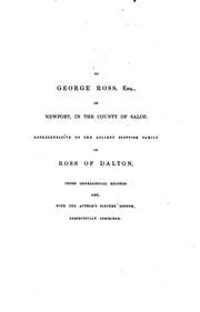 Cover of: A genealogical account of the Rosses of Dalton, in the county of Dumfries