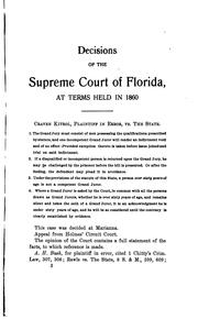 Cover of: Cases Argued and Adjudged in the Supreme Court of Florida