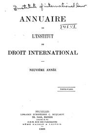 Annuaire de l'Institut de droit international by Institute of International Law