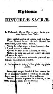 Epitome historiae sacrae, auctore L'Homond by C. F. L'Homond