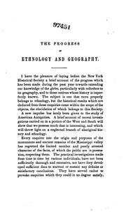 Cover of: The Progress Of Ethnology