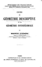 Cover of: Cours de géométrie descriptive et de géométrie infinitésimale