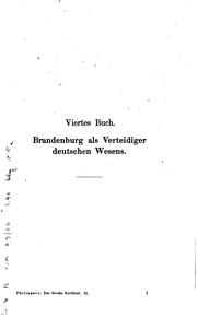 Cover of: Der grosse Kurfürst Friedrich Wilhelm von Brandenburg by Martin Philippson, Martin Philippson